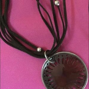 Silpada Leather disk necklace